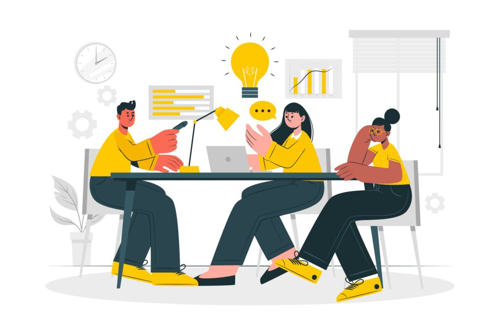 Illustration of people working as a team